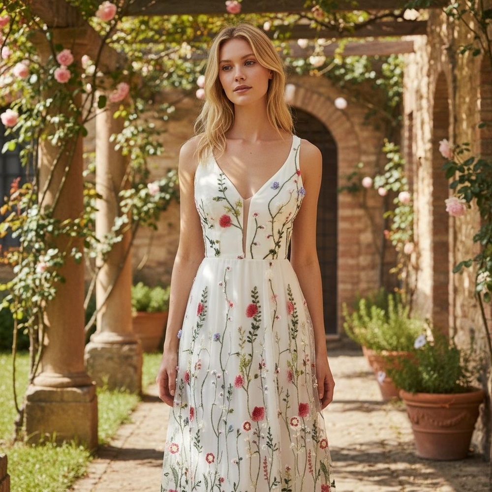 City Studios Juniors' Embroidered Strappy-Back Tulle Gown, Maxi Size 1